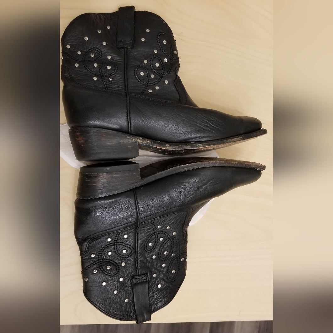 Miz Mooz Black Ankle Boots With Silver Accents